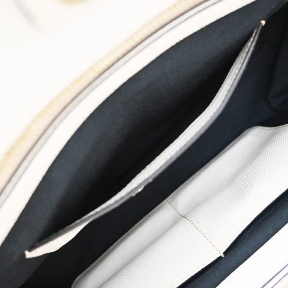 PRADA Logo Bicolor 2Way Shoulder Hand Bag Canvas Leather Black White GHW 76EF513 - Picture 13 of 16